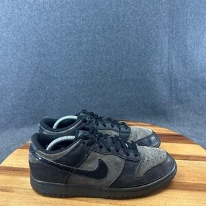 Nike Dunk Low GS Black Dark Charcoal Suede Sneakers 429661-007 Women 7.5 Kids 6Y